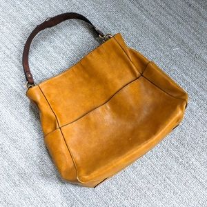 Large faux leather tan purse